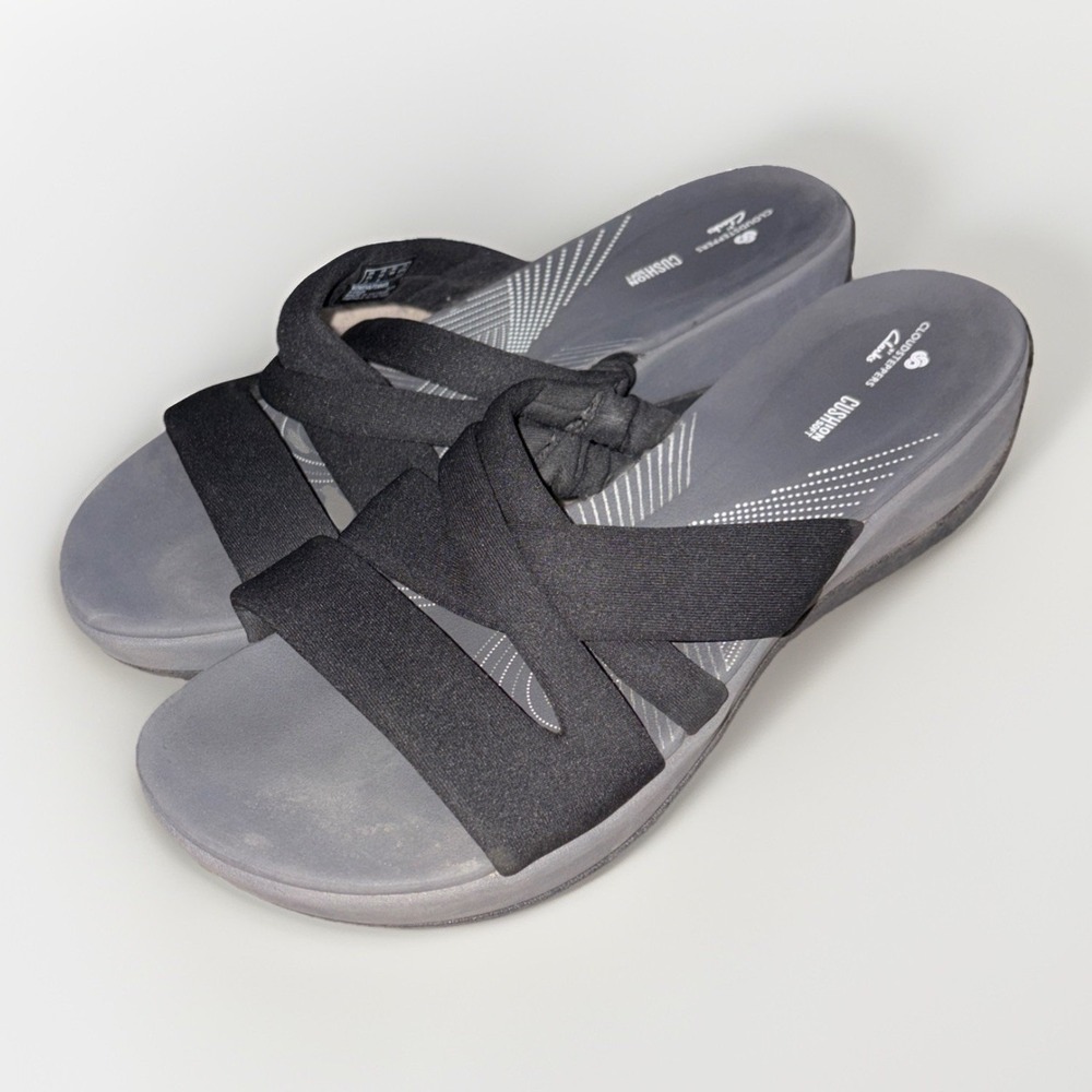 Clarks Cloudsteppers Arla Rae Slip On Cushion Soft Sandals Sz 11 (read)